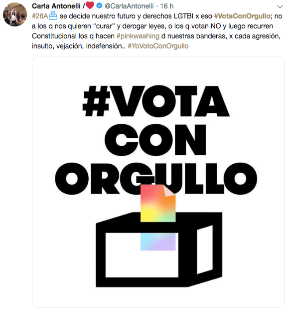El hashtag #votaconorgullo inunda las redes sociales
