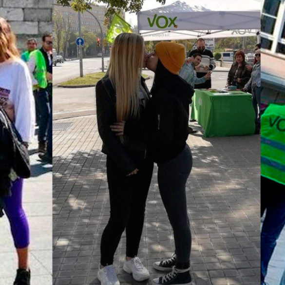 El beso LGTBI delante de una carpa de Vox, la nueva tendencia viral