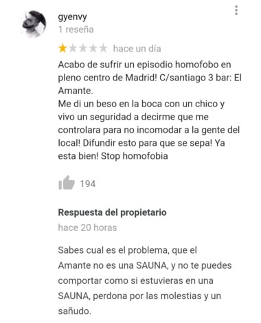 El beso de dos chicos desata la homofobia en un bar de Madrid