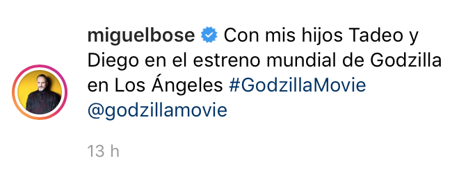 Miguel Bosé y sus hijos, los tres con falda en el estreno de 'Godzilla' en Los Ángeles