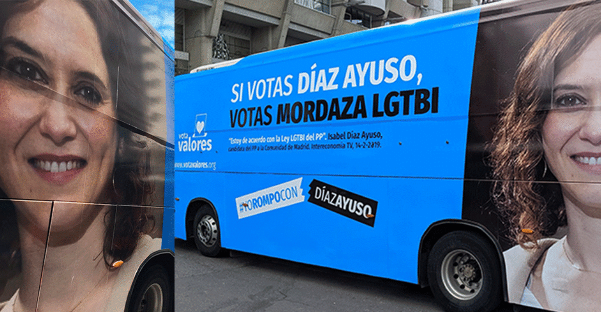 Hazte Oír pone en circulación un nuevo autobús LGTBfóbico