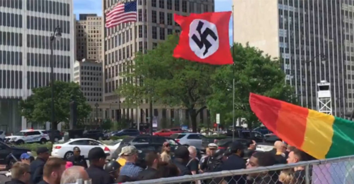 El vídeo de un grupo de neonazis durante el Orgullo a motor de Detroit
