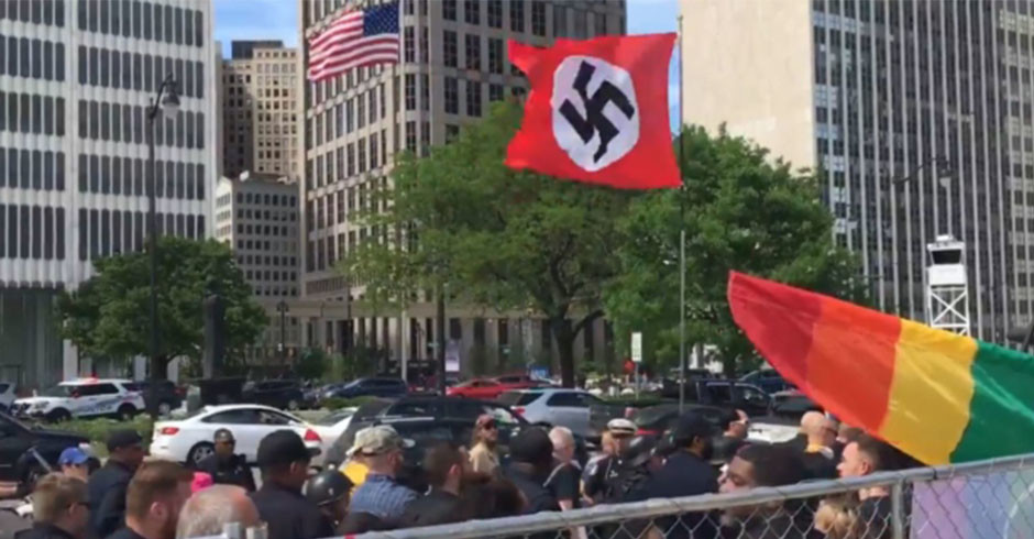 El vídeo de un grupo de neonazis durante el Orgullo a motor de Detroit 