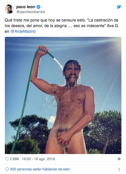 Adrián Lastra, desnudo contra la censura en Instagram