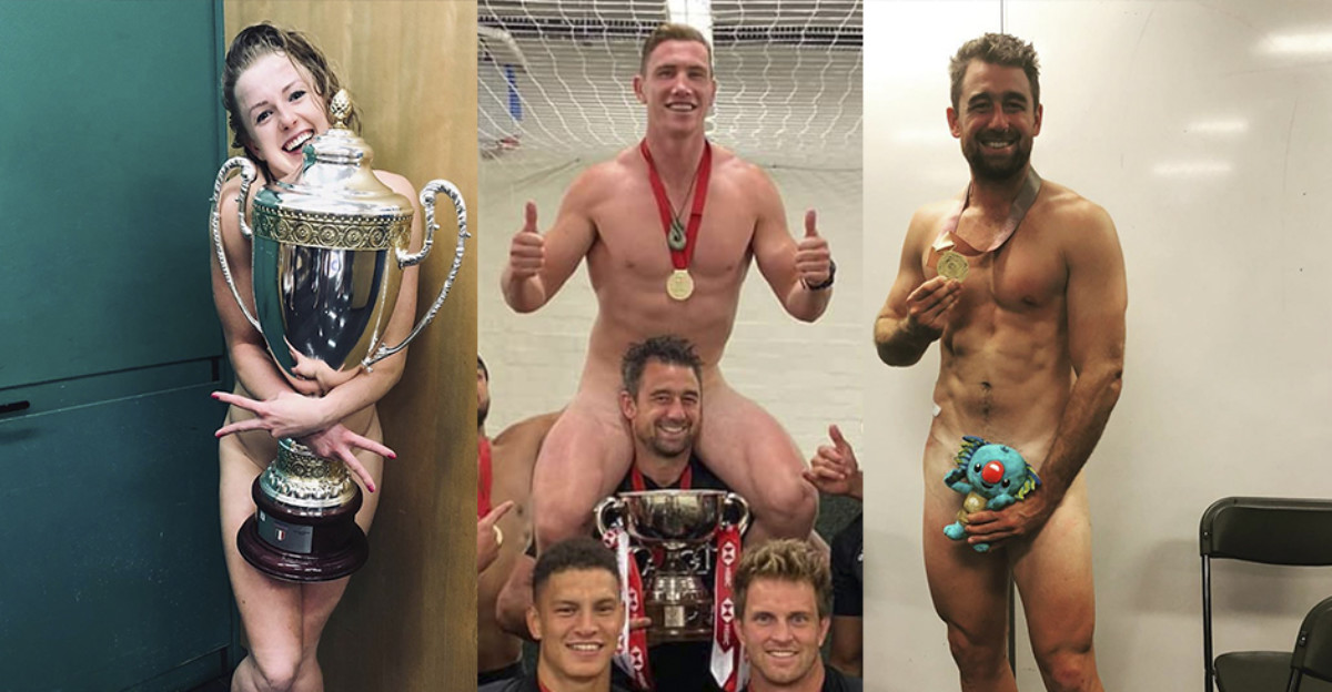 'Naked trophy’: la nueva moda en la que los deportistas se desnudan cuando ganan un trofeo