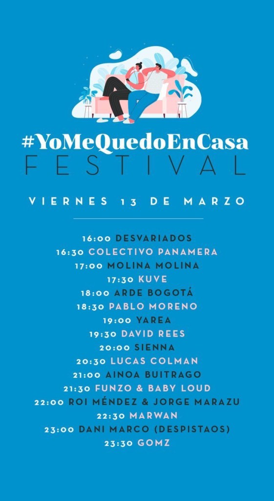 #YoMeQuedoEnCasaFestival, una genial iniciativa de nuestros músicos