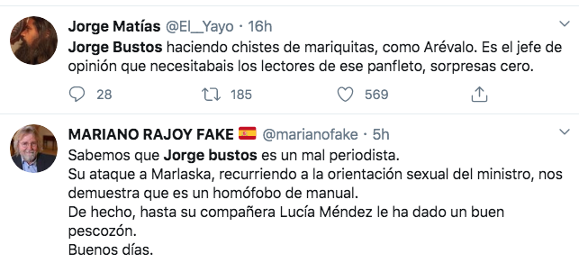 Jorge Bustos borra un tuit sobre Marlaska tras ser acusado de homófobo