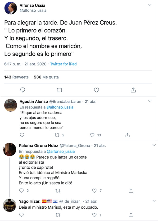 El Twitter de Ussía da cancha libre a la homofobia más repugnante para atacar a Jorge Javier Vázquez