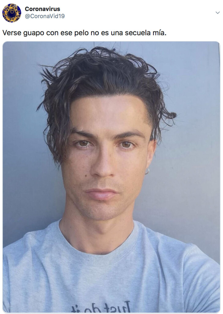 El divertido tuit sobre las posibles secuelas del coronavirus en el peinado de Cristiano Ronaldo