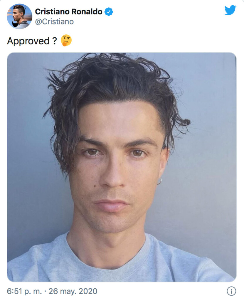 El divertido tuit sobre las posibles secuelas del coronavirus en el peinado de Cristiano Ronaldo