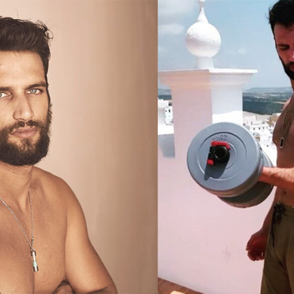 El actor Jesús Castro posa sin camiseta y presumiendo de músculos en un vídeo de Instagram