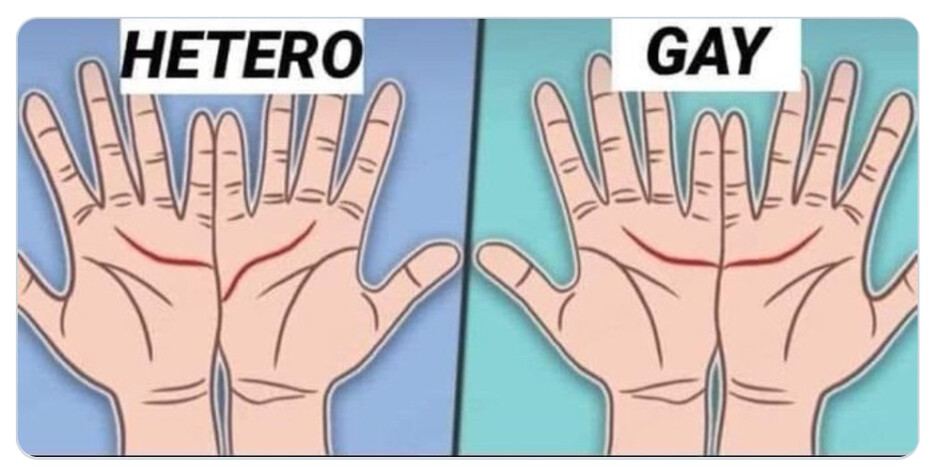 El meme viral que supuestamente te dice si eres gay o no según las líneas de tus manos