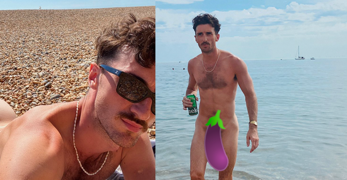 Las vacaciones de Sam Morris en una playa nudista (foto a foto)
