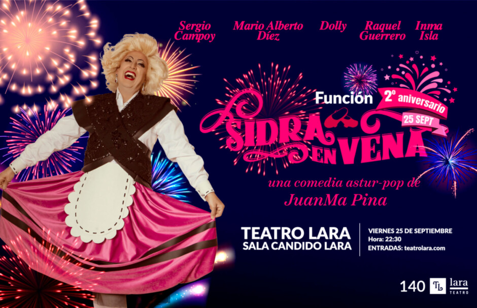 'Sidra en vena' celebra por todo lo alto su segundo aniversario en el Teatro Lara de Madrid