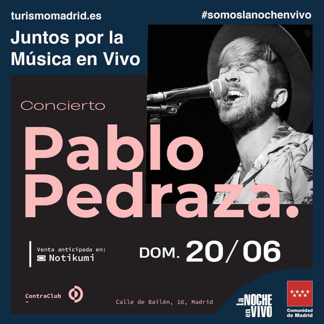 La música en vivo rebrota en Madrid con las actuaciones de Pablo Pedraza