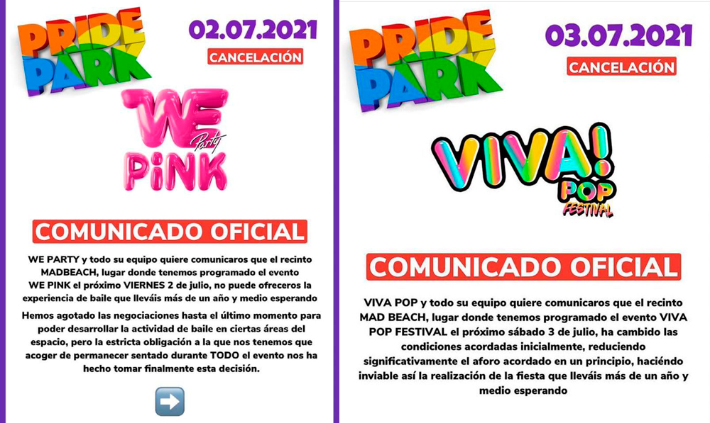 Cancelado el Pride Park y los conciertos de Ifema en el Orgullo LGTBI de Madrid