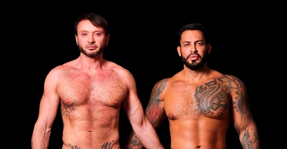 El actor porno Viktor Rom y el artista Marco Lux se desnudan en su