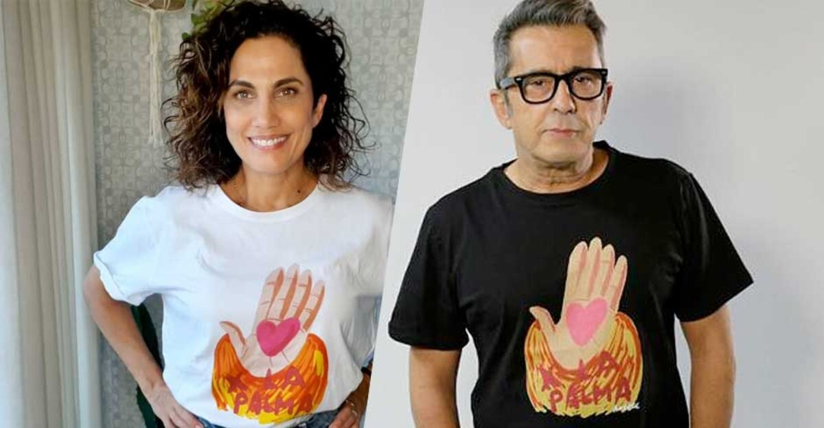 Toni Acosta y Andreu Buenafuente unen fuerzas contra el volcán de La Palma (la camiseta que hará felices a muchos palmeros)