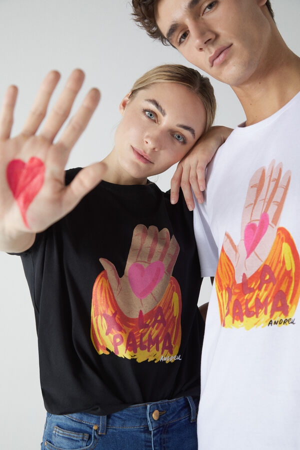 Toni Acosta y Andreu Buenafuente unen fuerzas contra el volcán de La Palma (la camiseta que hará felices a muchos palmeros)
