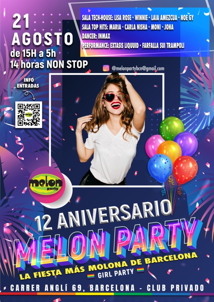 Disfruta de la girl party más divertida del verano: el 12º aniversario de Melon Party en Barcelona