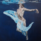 "Underwater". Raúl Alvarez. Óleo sobre lienzo. 2023
