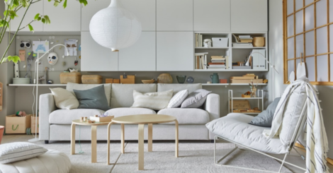 Un salón ordenado, práctico y con un ambiente relajado de IKEA