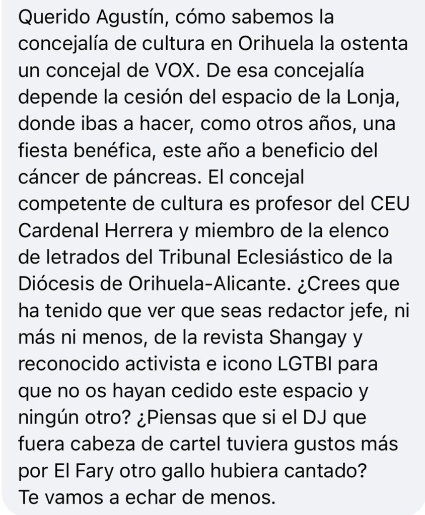 Caso de LGTBifovia en Orihuela contra Agustín Gómez Cascales