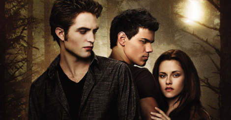 Robert Pattinson, Taylor Lautner y Kristen Stewart en un cartel de la saga 'Crepúsculo'.