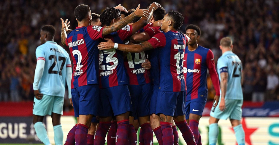 El Fútbol Club Barcelona durante un partido.