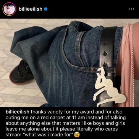Post de Instagram de Billie Eilish sobre Variety