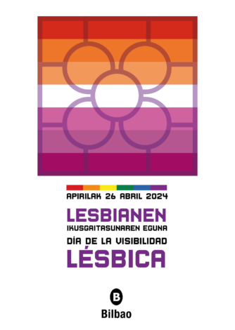 Bilbao tiñe su baldosa por el Día de la Visibilidad Lésbica