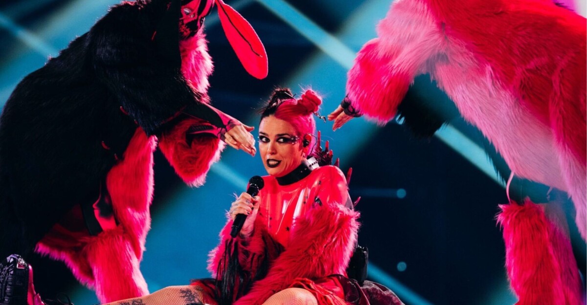 Megara en el ensayo del Festival de Eurovisión.