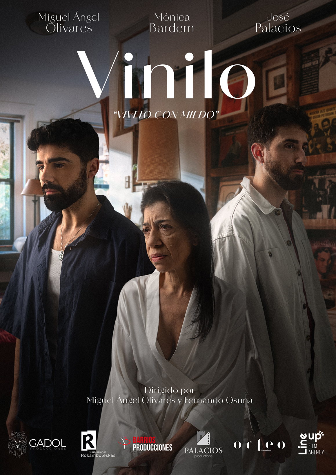 Cartel de 'Vinilo'. Protagonizada por Miguel Ángel Olivares, María Bardem y Jose Palacios