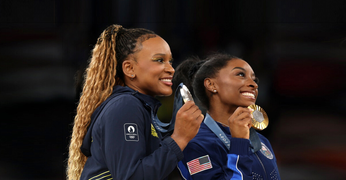 Simone Biles y Rebeca Andrade