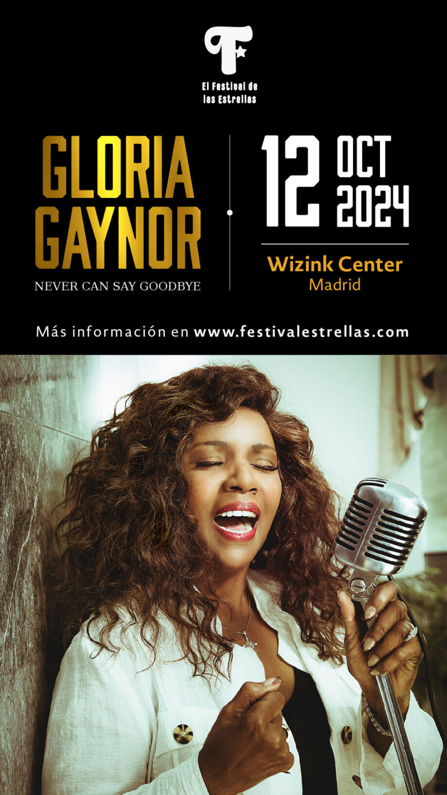 Cartel anunciante del concierto de Gloria Gaynor en Madrid.