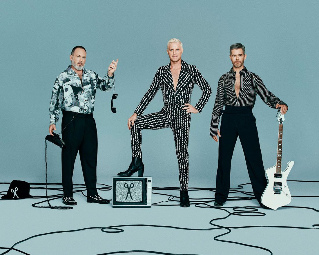 De izda. a dcha., Babydaddy, Jake Shears y Del Marquis, reunidos por el 20 aniversario de Scissor Sisters.