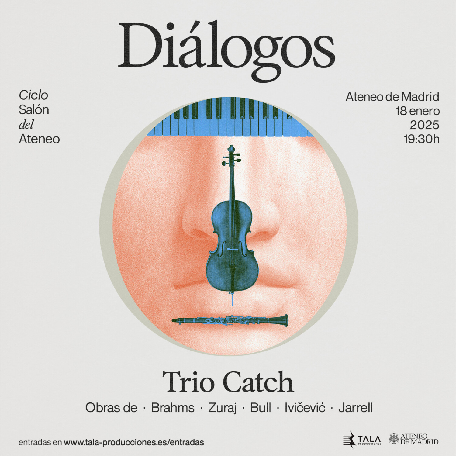 Cartel concierto 'Diálogos' del Trio Catch