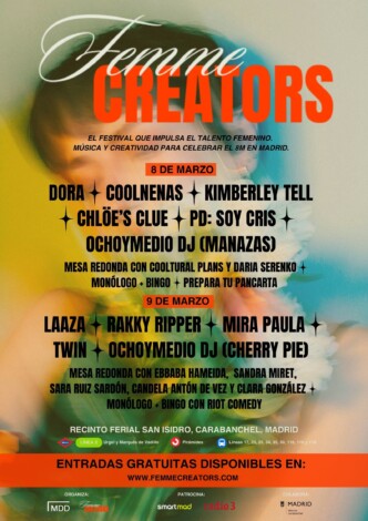 Rakky Ripper, Dora, Cool Nenas y más talento emergente en el festival Femme Creators, con motivo del Día de la Mujer