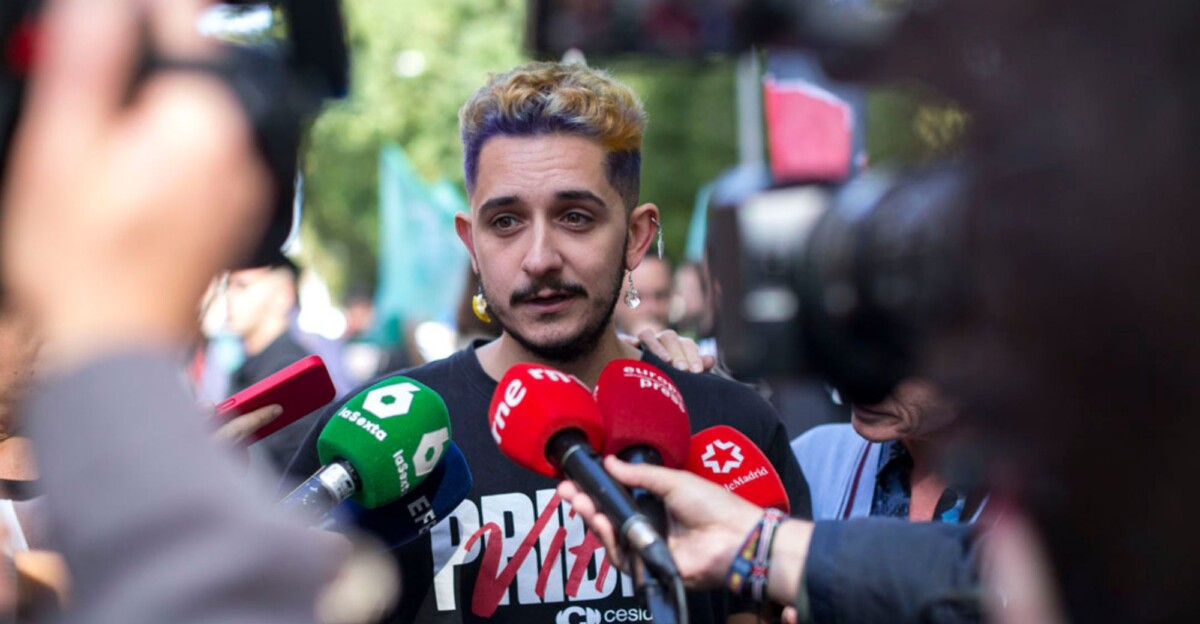 Oliver Marcos, secretario general de Cesida, durante el 'Pride Positivo'