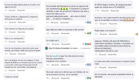Captura de los comentarios homófobos en Facebook