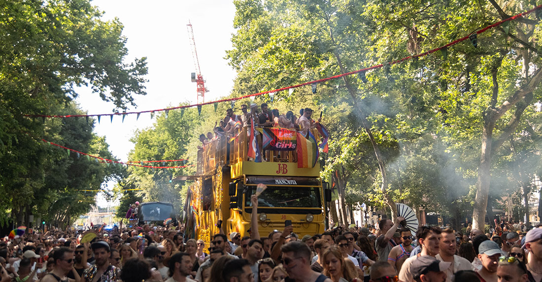 Imagen de la carroza J&B Orgullo de Pueblo en Lisboa.