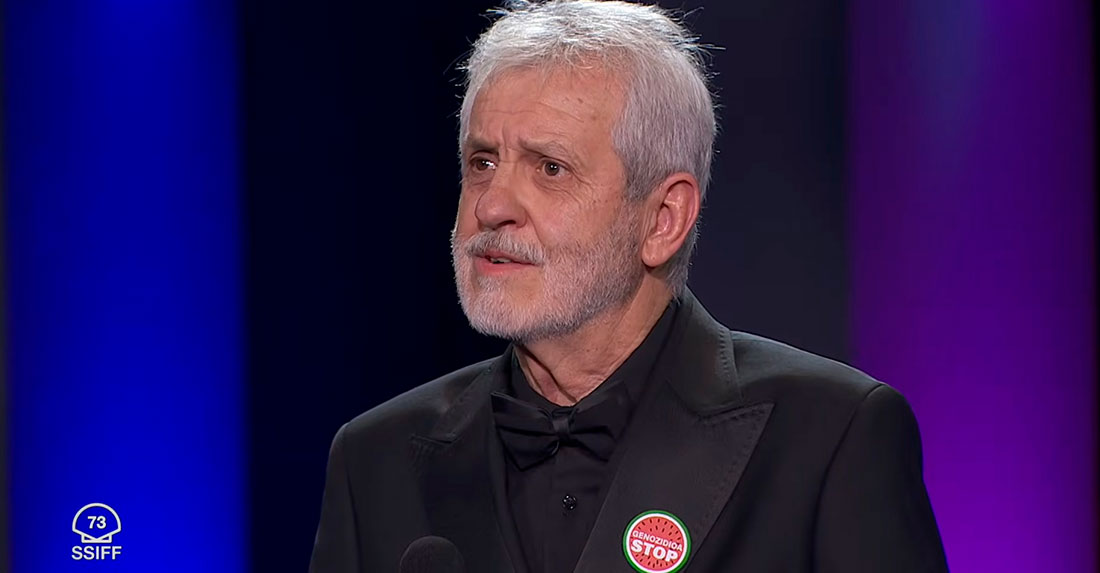 José Ramón Soroiz recogiendo su premio como Mejor actor en San Sebastián.