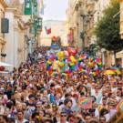 Imagen del desfile de carrozas.