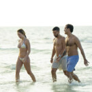 Esther Expósito con amigos en Holbox