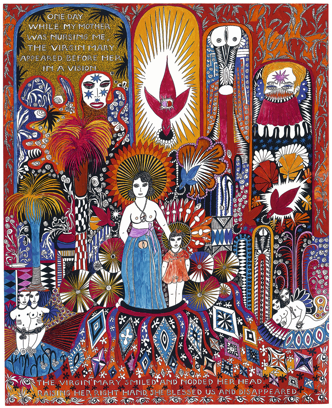 Dorothy Iannone, Mother and Child (Vigin Mary) [Madre e hija (Virgen María)], 1980