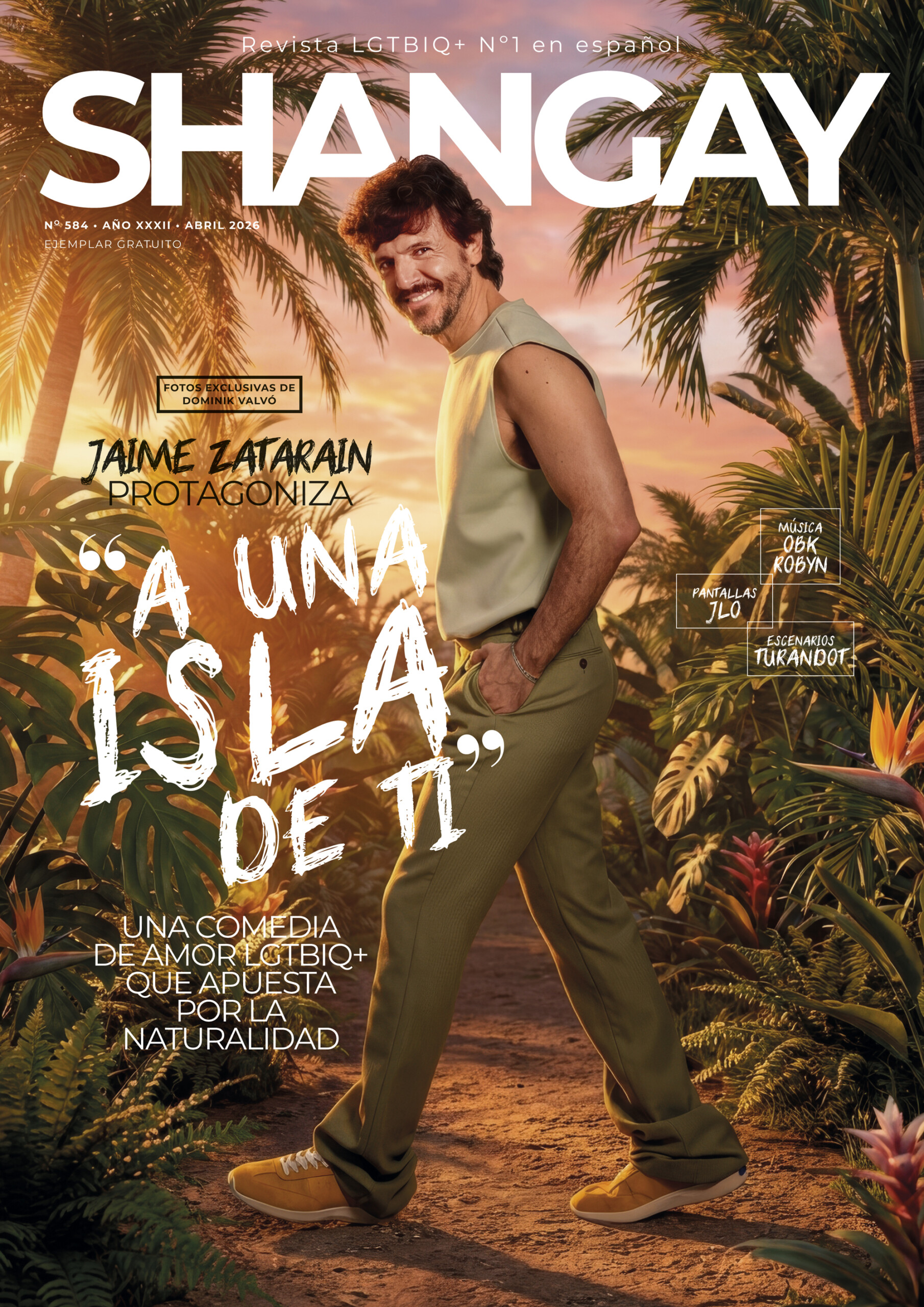 Portada de Shangay abril con Jaime Zatarain y 'A una isla de ti'. 