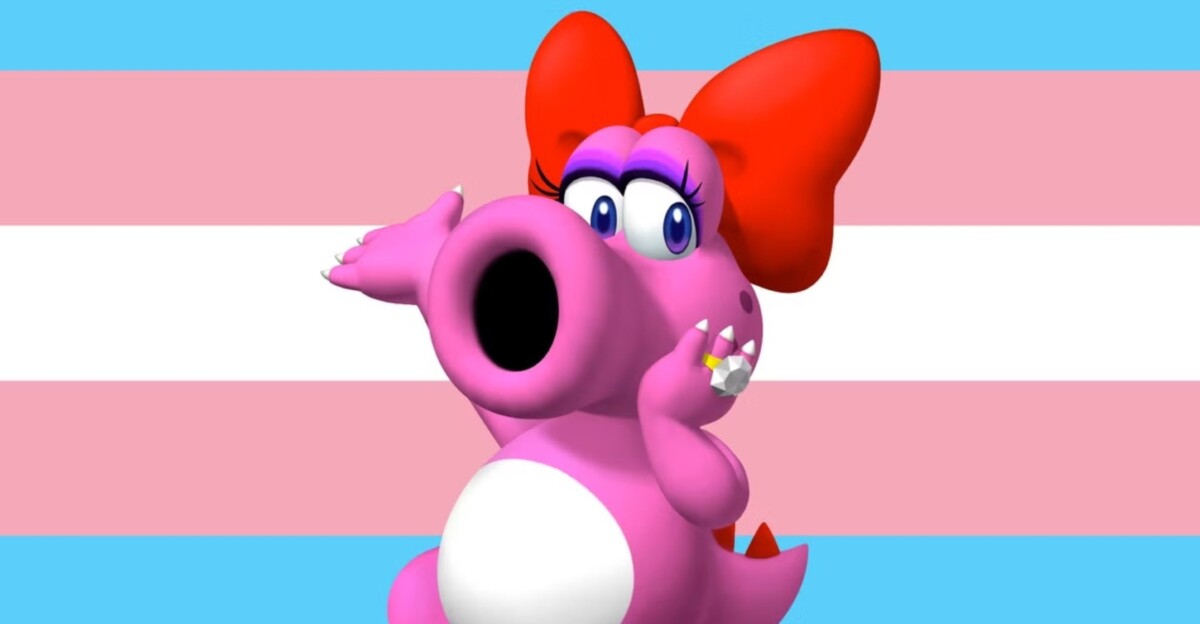 Birdo con la bandera trans.