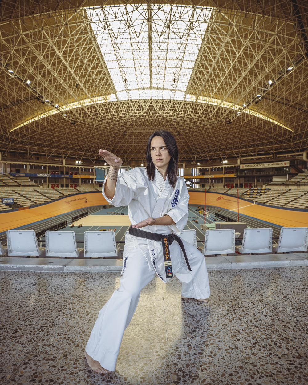 Sara en el velódromo Luis Puig.