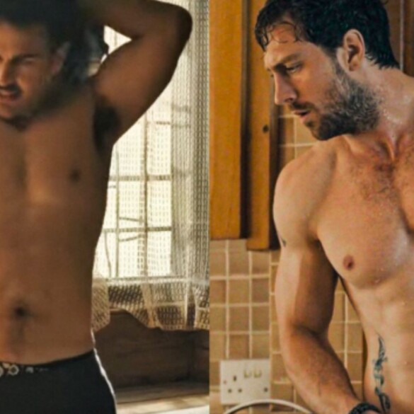 Los abdominales de Theo James y Aaron Taylor-Johnson, protagonistas de 'Fuze'