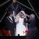 Javier Camarena (Romeo), Nadine Sierra (Julieta) y Sonia Ganassi (Gertrudis), tras ellos, Roberto Tagliavini (Fray Lorenzo) en 'Romeo y Julieta' en el Teatro Real. Foto: Javier del Real.